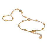 Trendy Gold Plated Stainless Steel Charm Bracelet for Women