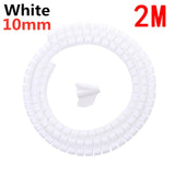Protector de cable en espiral flexible de 2 m/1 m, organizador de cables, clip de tubo protector para cable de computadora, herramientas de gestión, 16/10 mm