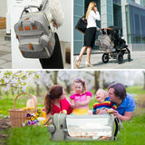 3-in-1 Diaper Bag Backpack with Foldable Baby Bed and USB Charging Port