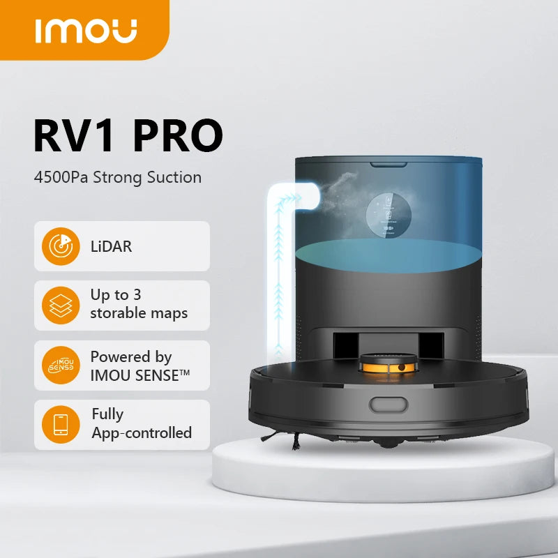 IMOU RV1 Pro Robot Vacuum – 4500Pa Self-Emptying with Smart Mopping