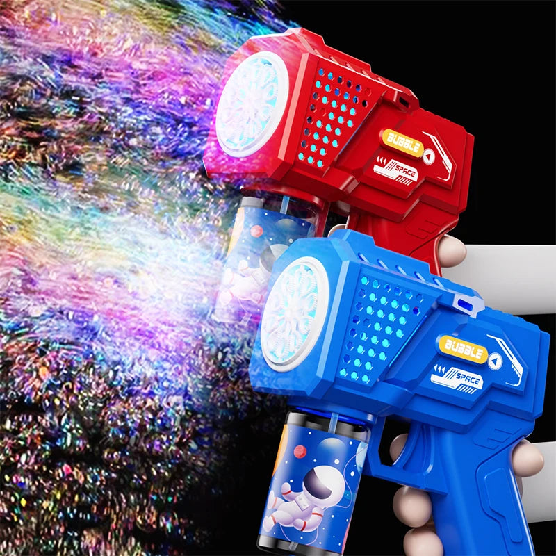 Space-Themed Bubble Gun for Kids - Automatic Bubble Blaster Toy for Outdoor Play