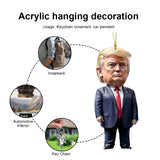 Funny Donald Trump Acrylic Hanging Ornament - Presidential Car Charm & Decor