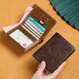 Slim PU Leather Wallet for Men – Minimalist Card Holder with Coin Pocket