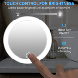Rechargeable LED Makeup Mirror with 3 Suction Cups – 4" Compact Travel Mirror with Stepless Dimming