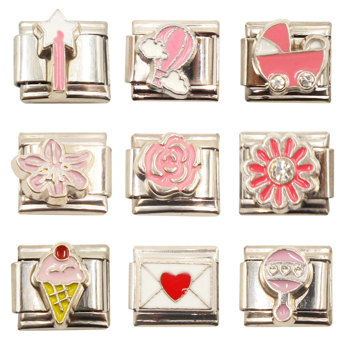 Pulsera de acero inoxidable con dijes de corazón para hacer tú mismo: joyas modernas y personalizables para todos
