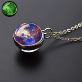 Vintage Glow-in-the-Dark Round Pendant Necklace – Unisex Metal Design