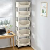 Estantería de almacenamiento con ruedas de varios niveles: estantería móvil y organizador para cocina, baño y hogar 