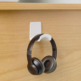 Soporte de pared universal para auriculares: colgador de plástico adhesivo para debajo del escritorio para juegos, auriculares y cascos