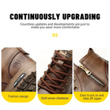 Men’s PU Leather Work Boots with Zipper – Durable Ankle Safety Boots for Spring & Autumn