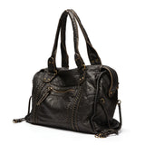 Bolso de mano vintage de gran capacidad para mujer: bolso de mano de piel sintética suave, bolso retro para hombro y bandolera