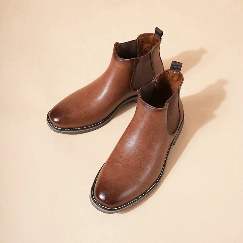 Men's Chelsea Boots – Premium Leather Slip-On Dress Shoes for Business & Casual Wear