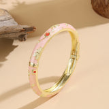 Vintage Flower Cloisonné Bangle Bracelet for Women