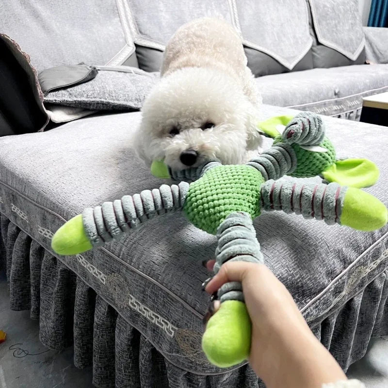 Indestructible Squeaky Plush Dog Toy - Durable Chew Toy for Large Dogs with Dental Benefits