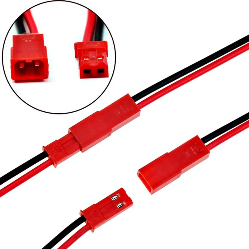 20-Piece JST 2-Pin Connector Set - Male & Female Terminal Plugs for DIY Electronics