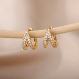 Trendy Heart-Shaped Stainless Steel Hoop Earrings for Women