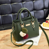 Women’s Vintage PU Leather Satchel – Plush Tassel Crossbody & Shoulder Bag