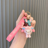 Sanrio Hello Kitty Keychain Set - Cute Kuromi & Cinnamoroll Keyrings for Girls