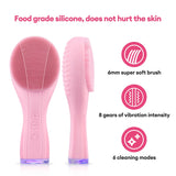 Food-Grade Silicone Facial Brush – IPX7 Waterproof Electric Face Cleaner with 12,000 Vibrations for Deep Pore Cleansing