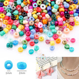 2000-Piece Glass Seed Beads Kit - 12-Color DIY Jewelry Making Set for Bracelets & Necklaces