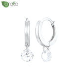 Sterling Silver Zircon Hoop Earrings for Women – Elegant Star & Heart Design