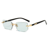 Gafas de sol rectangulares sin montura de moda: gafas de sol cuadradas pequeñas y modernas para hombres y mujeres