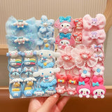 Sanrio Hair Accessories Set - 18pcs Hello Kitty, Kuromi & My Melody Hair Ties for Girls