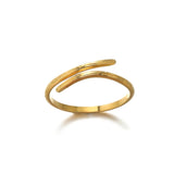 Minimalist Geometric Stainless Steel Ring – Elegant Gold-Tone Adjustable Band