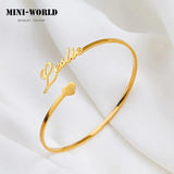 Custom Name Bracelet for Women - Adjustable Stainless Steel Heart Charm Jewelry