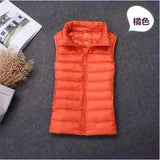 2025 White Duck Down Jacket Women Vest Autumn Winter Sleeveless Waistcoat Warm Lightweight Puffer Jacket Female Tops Outwear 8XL