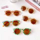 Gafas de sol redondas esmeriladas vintage para niños con protección UV400: protección solar elegante para niños