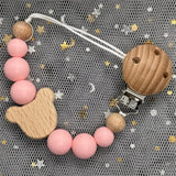 Clip para chupete de bebé personalizado: soporte de cuentas de silicona con nombre personalizado y colgante para mordedor, regalo