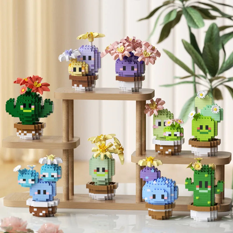 Mini Cactus Succulent Building Block Set – Educational DIY Toy