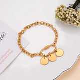 Personalized Stainless Steel Link Bracelet - Custom Name & Date Engraved Jewelry for Women