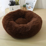 Plush Round Pet Bed - Winter Warm Cat & Dog Nest with Removable Cushion