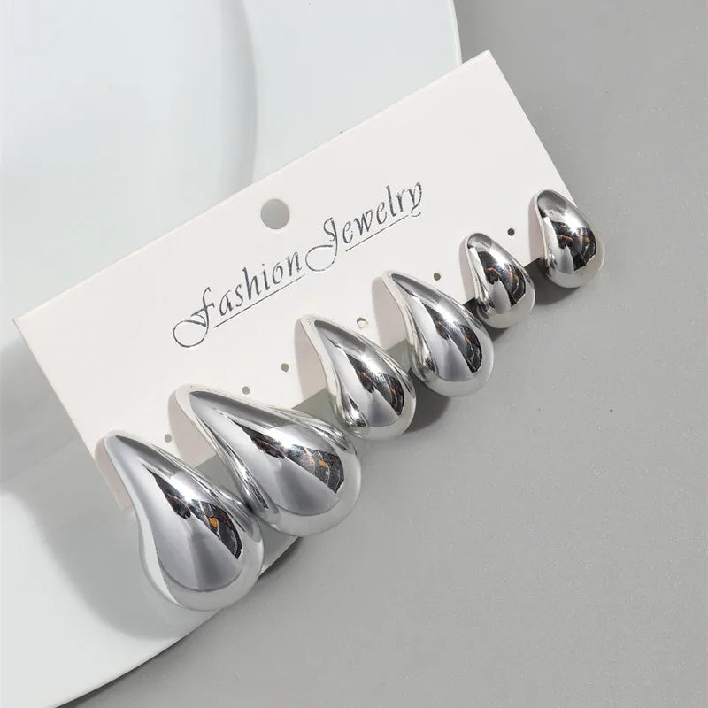 Chunky Acrylic Waterdrop Hoop Earrings – Lightweight Statement Jewelry for Women