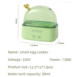 Hervidor de huevos eléctrico de 120 W: minicocinador de huevos inteligente con apagado automático y temporizador para un desayuno rápido