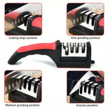 3-Stage Ceramic Knife Sharpener - Professional Handheld Sharpening Tool for Kitchen Knives
