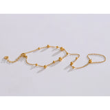 Trendy Gold Plated Stainless Steel Charm Bracelet for Women