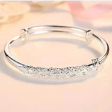 925 Sterling Silver Open Cuff Bracelet for Women - Trendy Adjustable Bangle Jewelry