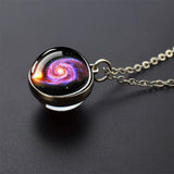 Trendy Glass Ball Pendant Necklace – Unisex Zinc Alloy Chain Link Design