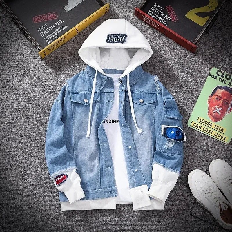 Men's Casual Denim Jacket with Cotton Lining – Stylish & Comfortable Outerwear for Spring & Autumn
