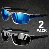 2 pares de gafas de sol deportivas polarizadas para hombres: gafas de visión nocturna livianas para andar en bicicleta, conducir y pescar