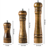 Classic Oak Wood Pepper & Spice Grinder Set – Adjustable Ceramic Grinding Mills