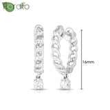 Sterling Silver Zircon Hoop Earrings for Women – Elegant Star & Heart Design