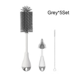360° Rotating 3-in-1 Silicone Baby Bottle & Pacifier Cleaning Brush Set – BPA-Free, Soft & Durable