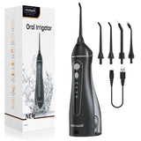 Irrigador bucal portátil inalámbrico | Irrigador bucal recargable con 4 boquillas