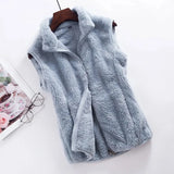 Women’s Polar Fleece Zip Vest – Lightweight, Short-Length Casual Outerwear with Turn-Down Collar