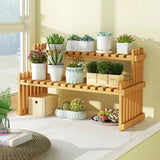 Bamboo 3-Tier Plant Stand – Indoor Flower Pot Rack & Multi-Purpose Storage Shelf