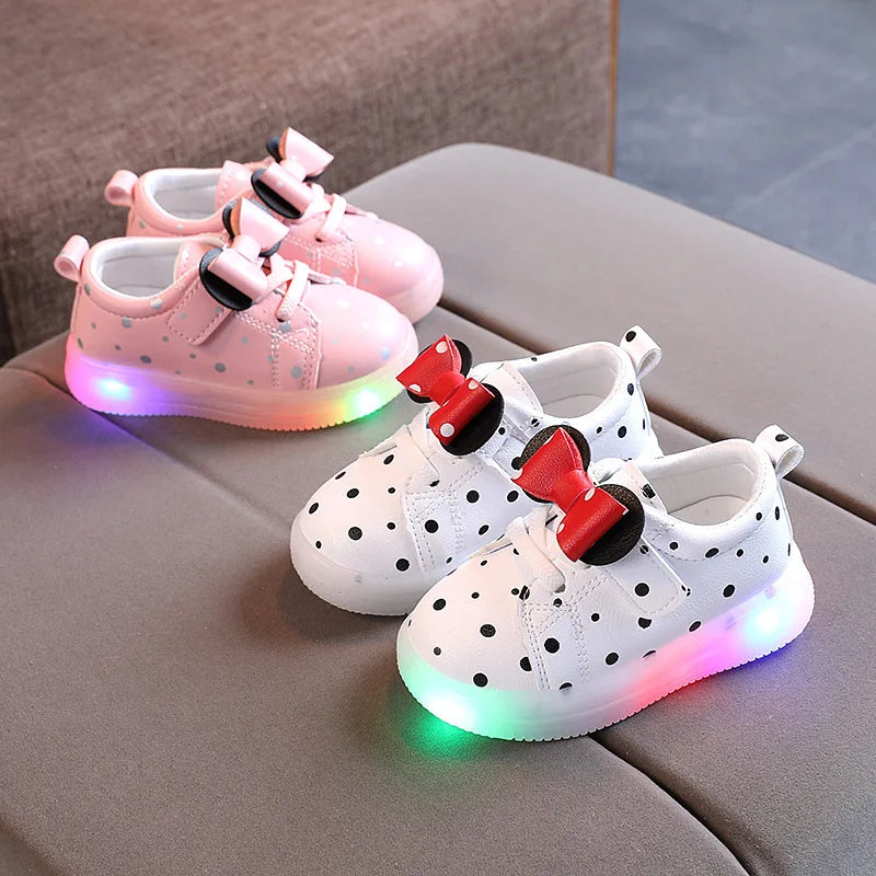 Kids’ Breathable LED Light-Up Shoes – Hook & Loop Sneakers for Ages 4–6