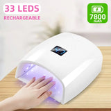 Portable 66W Rechargeable UV LED Nail Lamp – Professional Nail Dryer for Gel Polish with 33 LED Beads